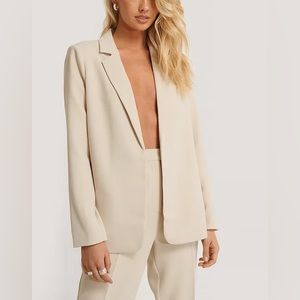 NA-KD Classic Side Slit Blazer Offwhite